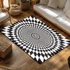 Tuniu Optical Illusion Geometric Rug Non Slip Home Decor Floor Mat Room Carpet Cushion Pad