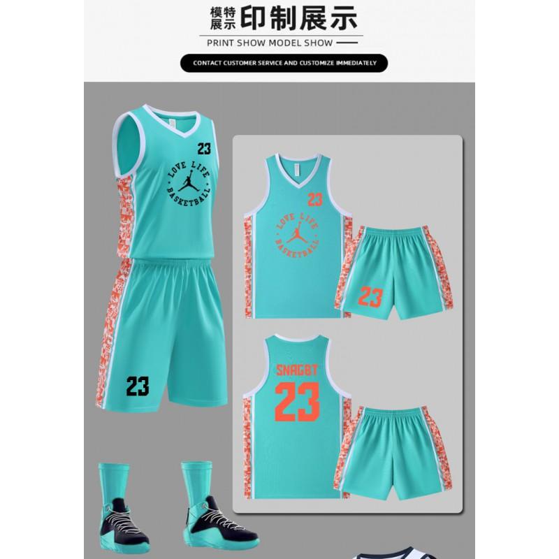 Mens Basketball Jersey Set Quick Dry Sleeveless Training Uniform Students