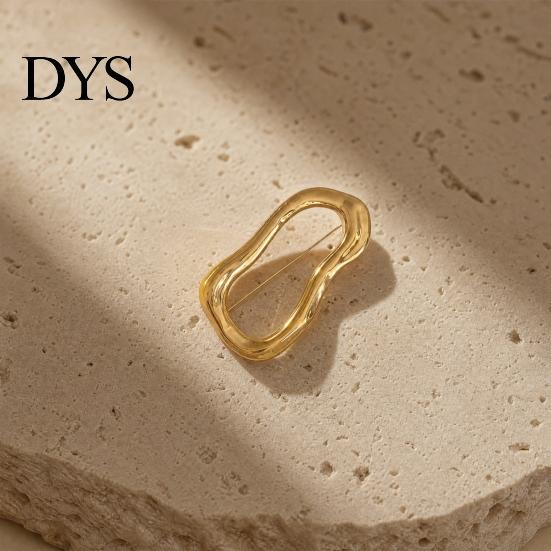 Brooch with Safety Pin, Abstract Irregular Metal Outline Lapel Lightweight Pin Versatile Accessory for Collar Cuffs Bags Gift Artistic Flair