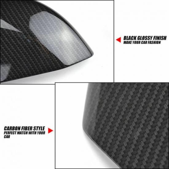 2x Rear Carbon Fiber Rearview Mirror Cover Cap for Honda Civic Sedan Coupe 16-21