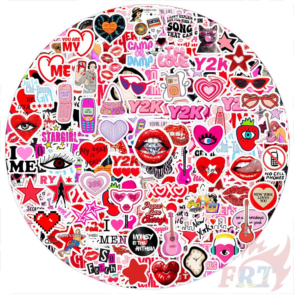 110 ks/sada Downtown Y2K Girls Q-1 Mini deník Manuální samolepky DIY Scrapbooky Album Dekor Obtisky Samolepky