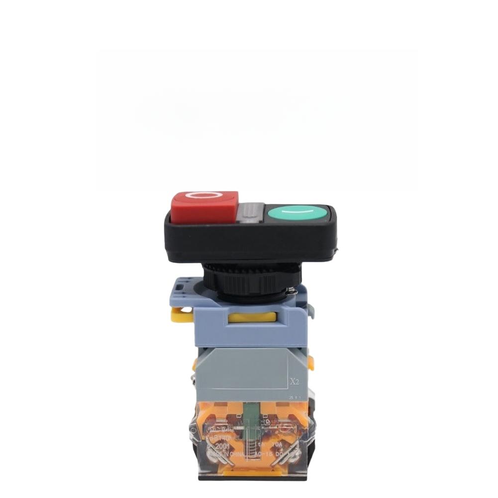 Industrial Grade 22mm Pushbutton Switch Red Green LED for 12V 24V 220V Control Panels LA155B 11D/RG ABS Housing