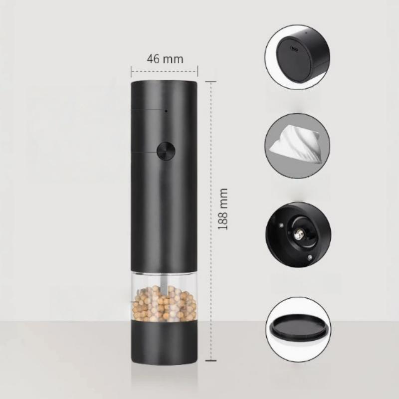 Electric Pepper Grinder Automatic Salt   Adjustable Coarseness Spice Grinder  Kitchen Seasoning Grinding Tool