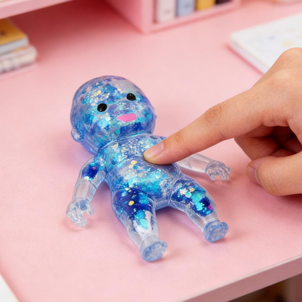 10cm Glitter Toy - Soft Stress Relief Toy For Kids And Adults