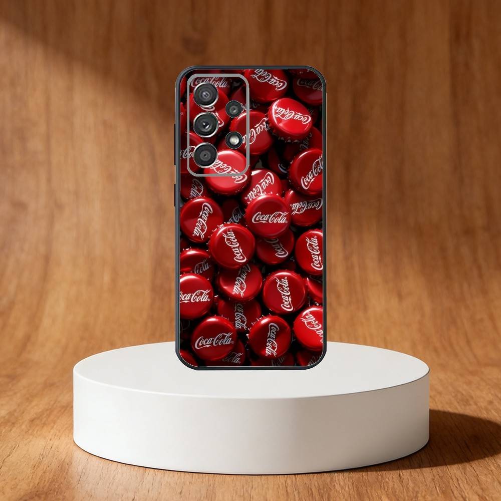 CocaS-Fashion Cola Phone Case For Samsung S25,S24,S21,S22,S23,S30,Ultra,S20,Plus,Fe,Note,10,9,5G Black Cover