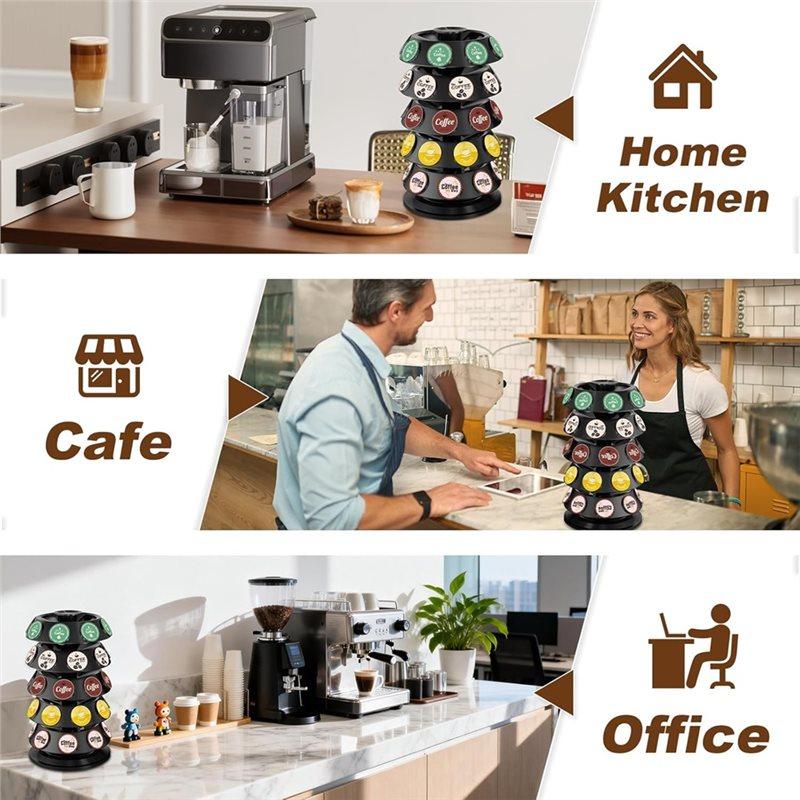 A25F-Kaffeekapselhalter für Keurig-K-Tassenhalter-40-Kapsel-Organizer mit 360°-Drehteller, platzsparende K-Tassen-Aufbewahrung