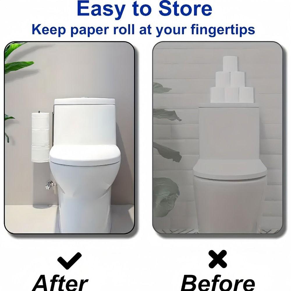 Wall Mounted Toilet Roll Paper Holder Extended Paper Towel Organizer  For 3 Roll Tissue