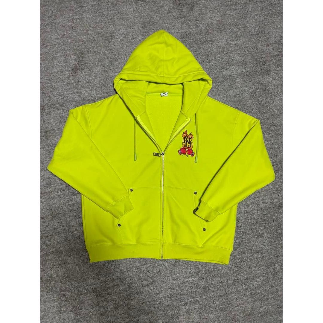 fluorescent yellow hoodie