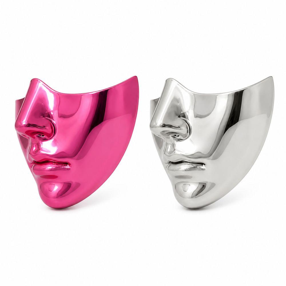 Durable Lightweight Shell Half Face Mask Glossy Sculpted Fit Masquerade Mask Smooth Edges Cosplay Face Mask