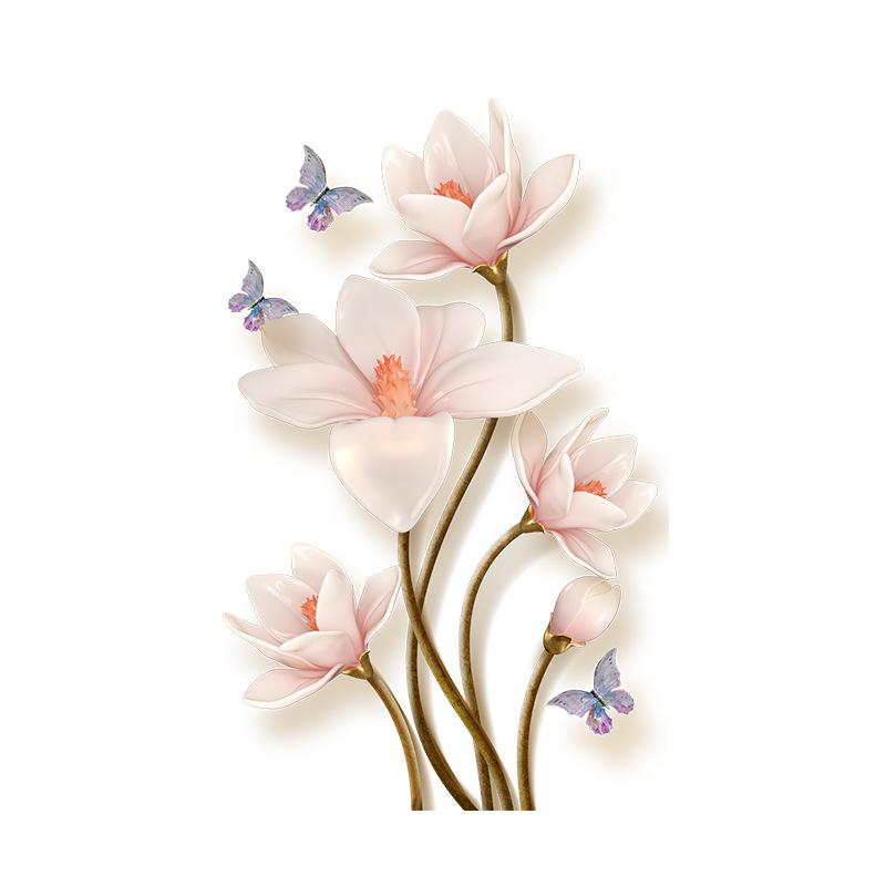New Chinese Simple and Elegant Flower Butterfly Sticker Bathroom Waterproof Toilet Cover Toilet Sticker Self-adhesive