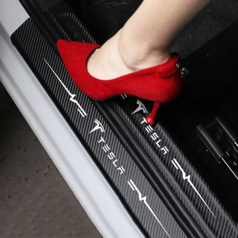 CPSSA1 Car Door Threshold Anti Scratch Tape Stickers Trunk Door Sill Protective Strip for Tesla Model 3 Y S X Roadster P75D P85D P100D
