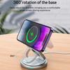 For iPhone 16 3-in-1 Magnetic Wireless Charger 360° Rotatable Zinc Alloy Stand