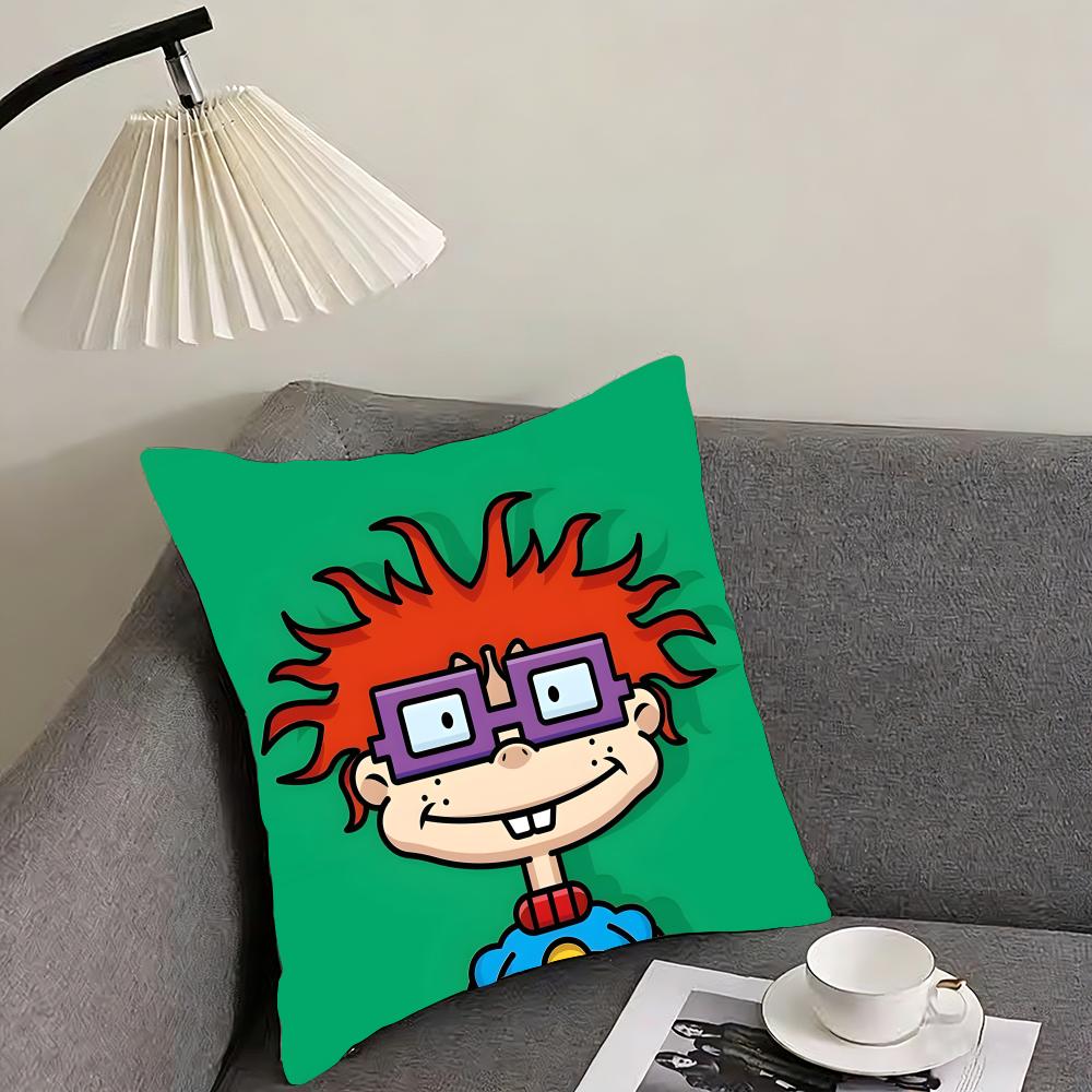 RRugrats Cartoon Cushion Cover Pillowcase Ultra Soft Skin Friendly Fabric Cloud Like Comfort Concealed Zipper