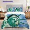 Statue of Liberty, USA Bedding, Duvet Cover, Pillowcase, Home Decoration, Birthday Gift (1 * Duvet Cover+2 * Pillowcase, Coreless)