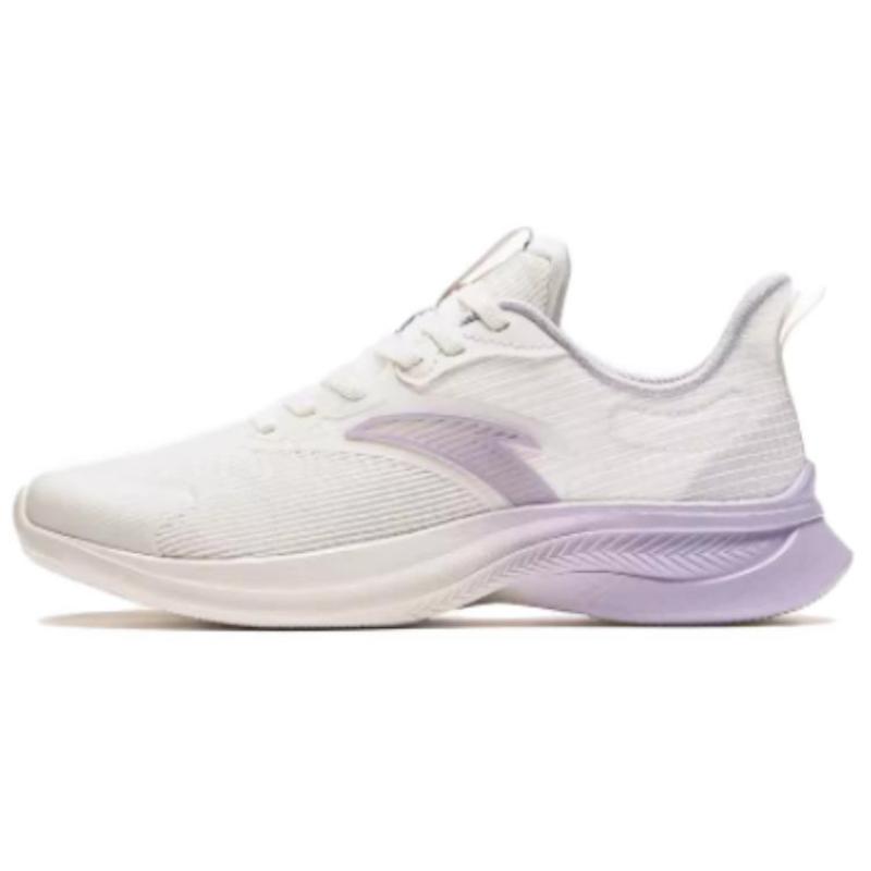 Anta Durable Breathable Low Top Running Shoes Women's White Purple Sneakers 922335501-7