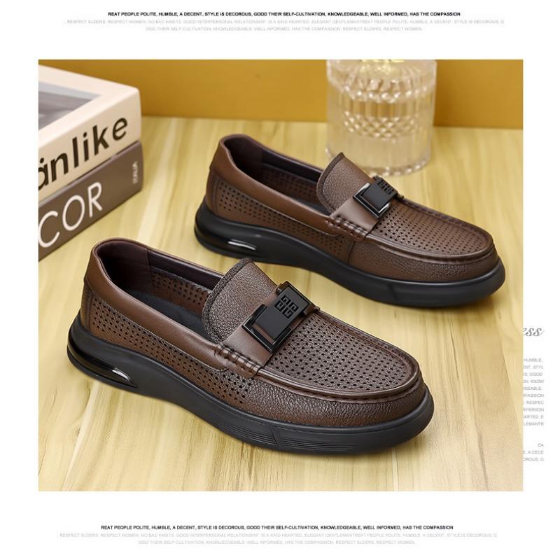 Fashion Summer Designer New Hollow Leather Platform Men's Loafers Fashion Soft Sole Casual Business Man Dress Shoes Sapatos Para Hombre