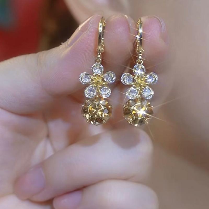 

Серьги-подвески «Фиолетовый цветок» жёлтый