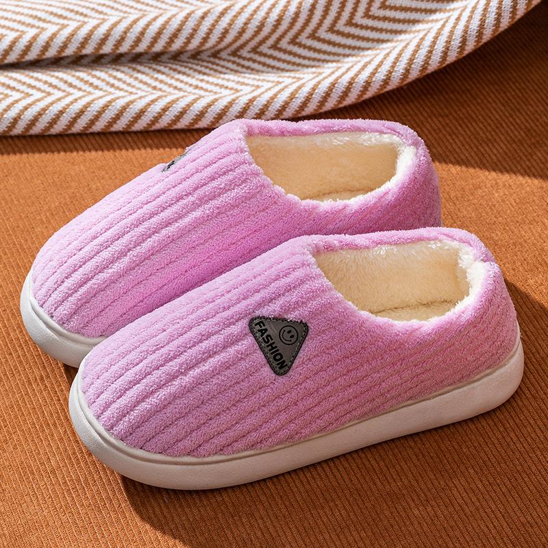 Cotton slippers women's winter home indoor home home warm non-slip thick bottom couple new wool slippers men's autumn and winter