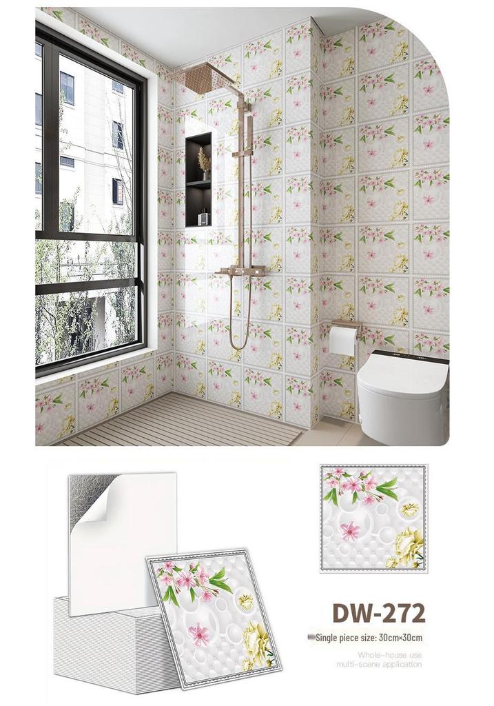 10-Pack Self-Adhesive Ceiling Stickers: Aluminum-Plastic Bathroom Decor Panels