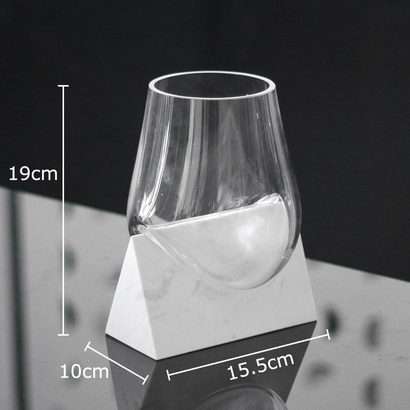 

Creative Imitation Fluid Glass Vase Marble Base Plant Pots Table Decoration Flower Arrangement Floral Vases Room Aesthetic Decor