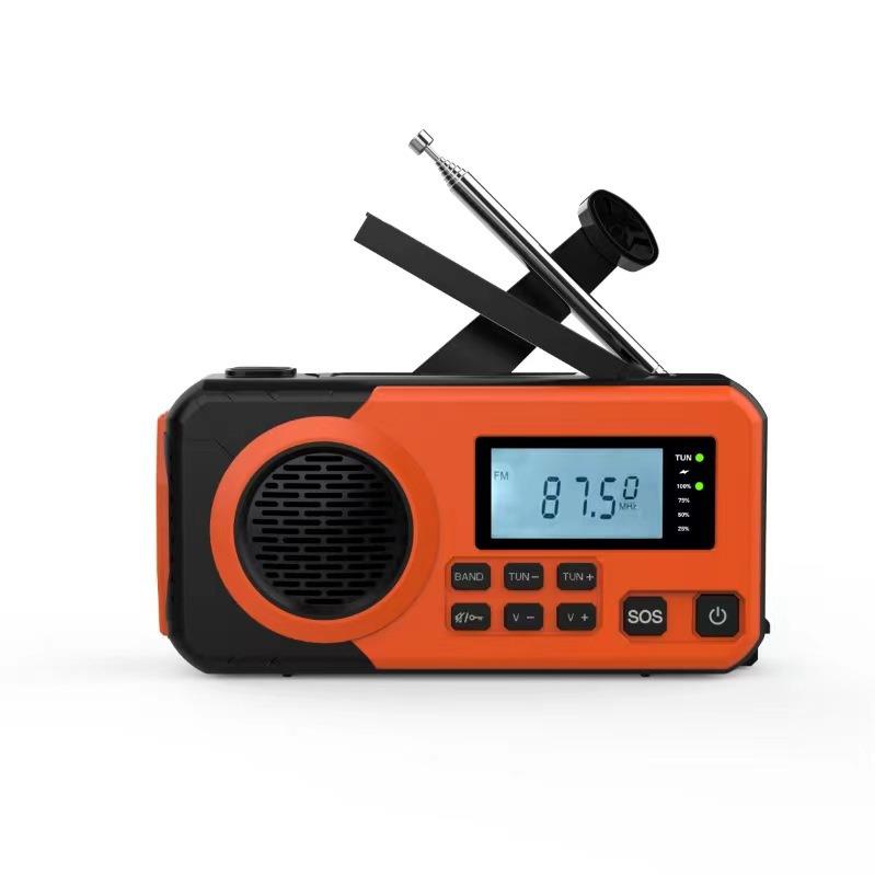 Outdoor Emergency Solar Crank Radio & Multi-Function Flashlight Power Bank