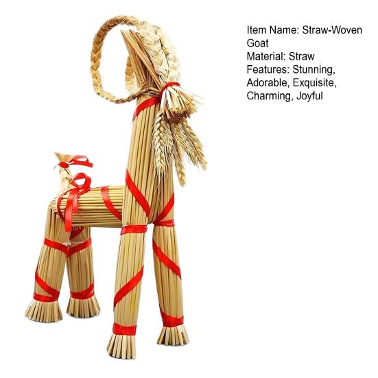 Weihnachts Strohschmuck 16,1 Zoll Hoch Schwedische Strohgewebte Ziege Juldekoration Traditionelles Geschenk für Zuhause Geburtstagsfeier Outdoor Indoor Dekor