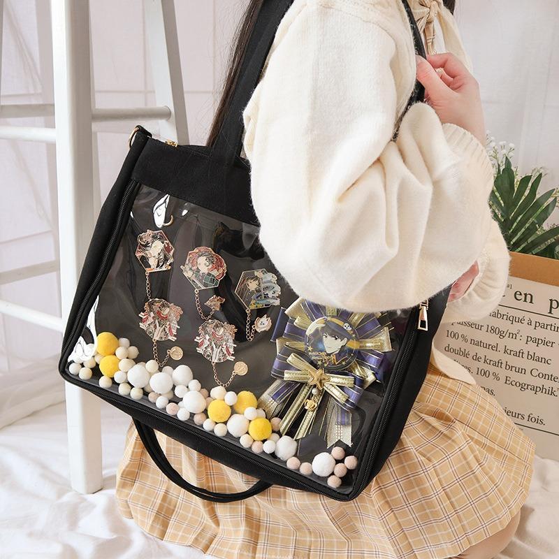 New Japanese canvas pain bag long shoulder strap removable canvas pain bag single shoulder crossbody pain bag baby bag