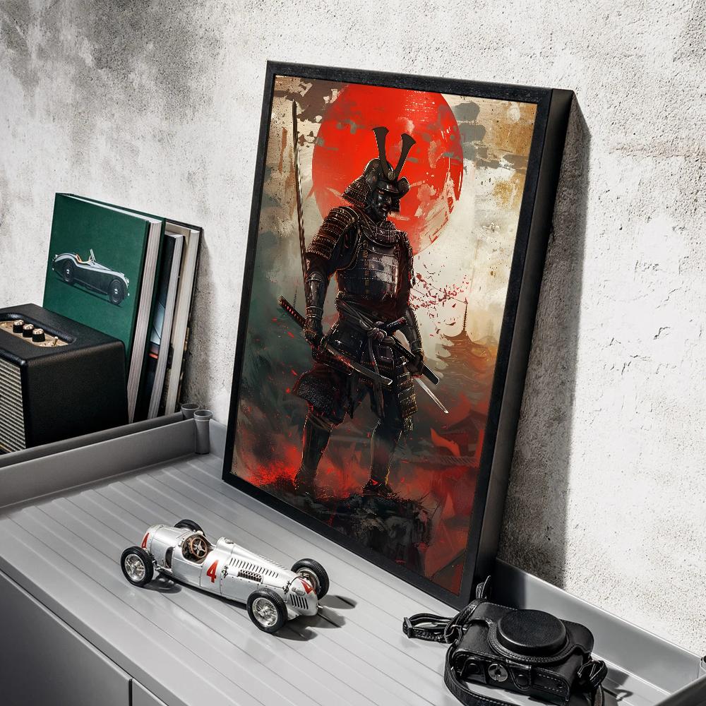 Japanese Warrior Samurai Whitepaper Poster HD Quality Poster Wall Art Painting Study Room Wall Decor