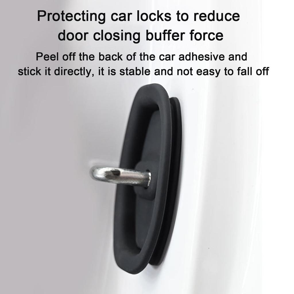 Car Door Latch - 9.4x7cm 4pcs Silicone Cover, Adhesive Lock Protector | God Qualityy