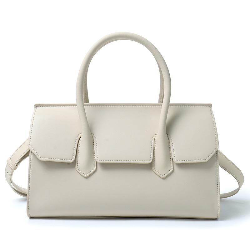 Fashion Cowhide Bag Light Luxury Large Capacity Retro Shoulder Messenger Commuter Leather Handbag Women