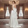 Single Layer Big Bow Waist Decoration Satin Mesh Solid Color Gown Waist Ornament Chic Temperament Wedding Dress Accessories