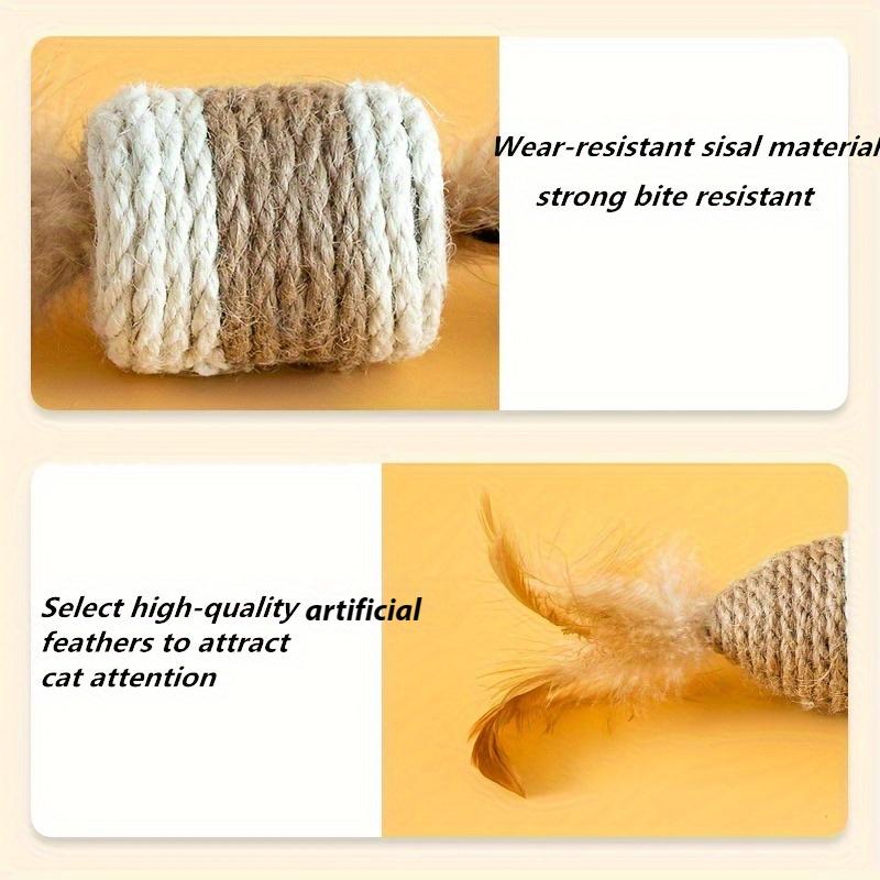 5pcs Cat toys for indoor cats, Sisal Cat Toy, Cat sisal chew toy,Cat toy interactive,Cat Toy Set with Sisal & artificial feather