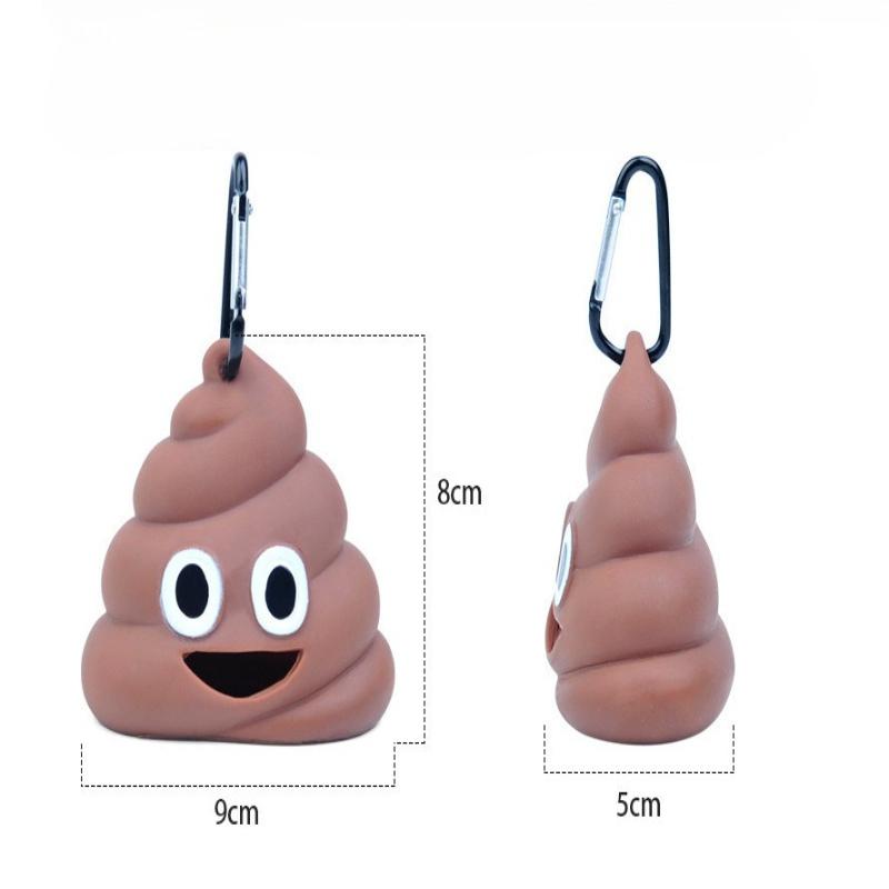 Poop Shaped Pet Waste Bag Dispenser with Clip Portable Dog Bag Holder for Outdoor Walking Travel Hiking and Daily Pet Care