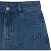 New MLB SS24 New York Yankees Denim Short Skirts Women's Blue 3FDSM0343-50INS