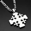 Křesťanský černý smaltovaný jeruzalémský kříž přívěsek náhrdelník pro muže nerezová ocel zlatá barva Hip Hop řetízek amulet šperky dárek