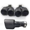 Pair Universal  Three Layers  63mm Inlet 89mm Outlet 100% Real Carbon Fiber Car SUV Dual Exhaust Pipe Tail Muffler Tip Plating Black