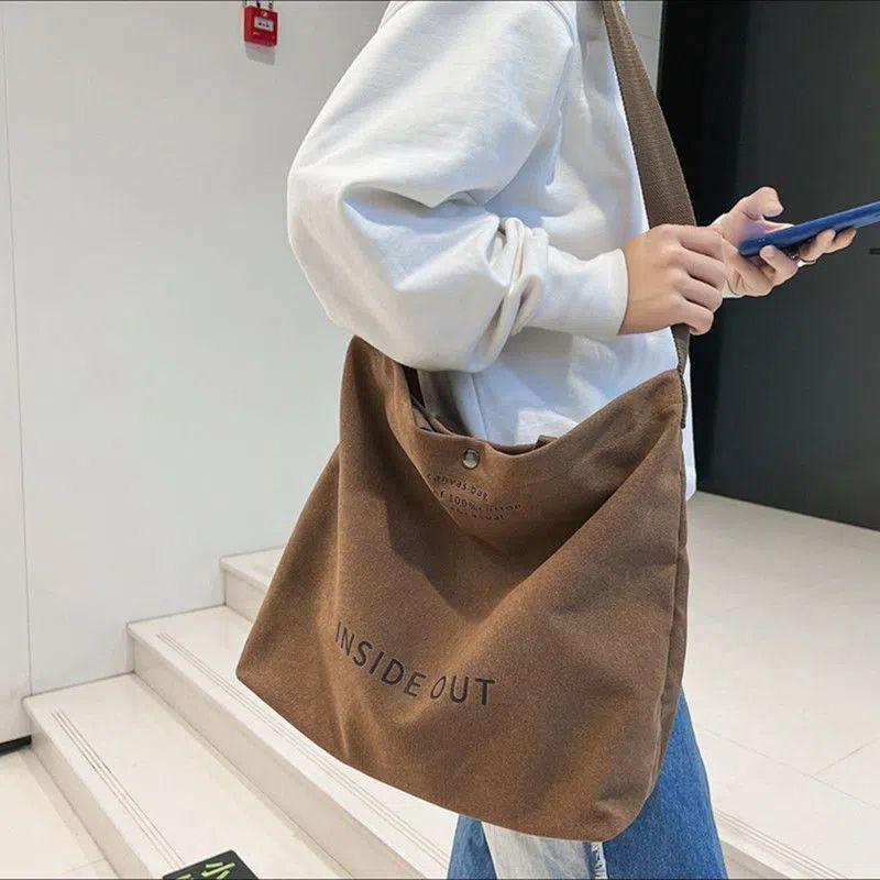 Canvas Bag Women's Forest Department Versatile Schoolbag University Student Class Bag Tutorial Canvas Messenger Bag Large Capacity