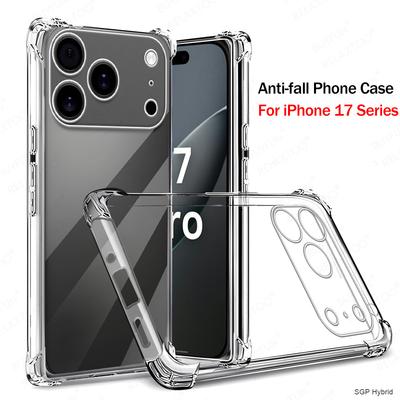 Shockproof Armor Case For iPhone 17 Pro Max iPhone17 Air iPhone17Pro 17Pro Max Clear Silicone Phone Cover Transparent TPU Fundas