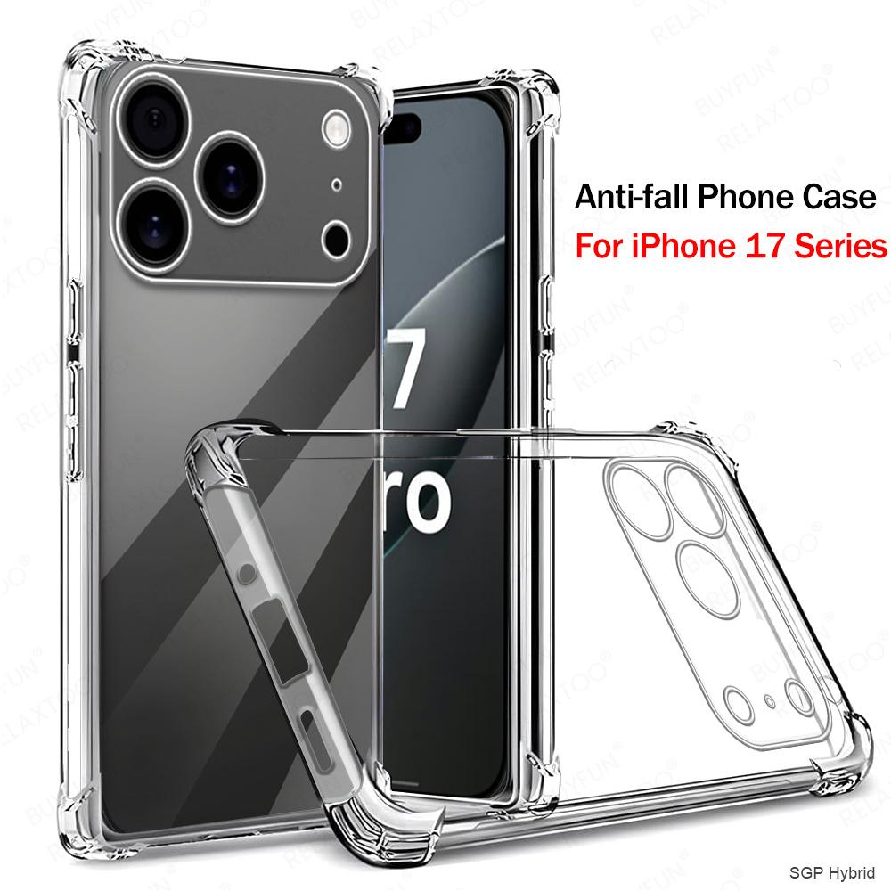 

Shockproof Armor Case For iPhone 17 Pro Max iPhone17 Air iPhone17Pro 17Pro Max Clear Silicone Phone Cover Transparent TPU Fundas For iPhone 17 Air прозорий