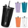 TYESO Tumbler with Stainless Wide Vacuum Home Keeps Hot or with Large for Girls and Boys Straw, Steel, Mouth, Insulated, Office, Outdoor, Multi-Color,