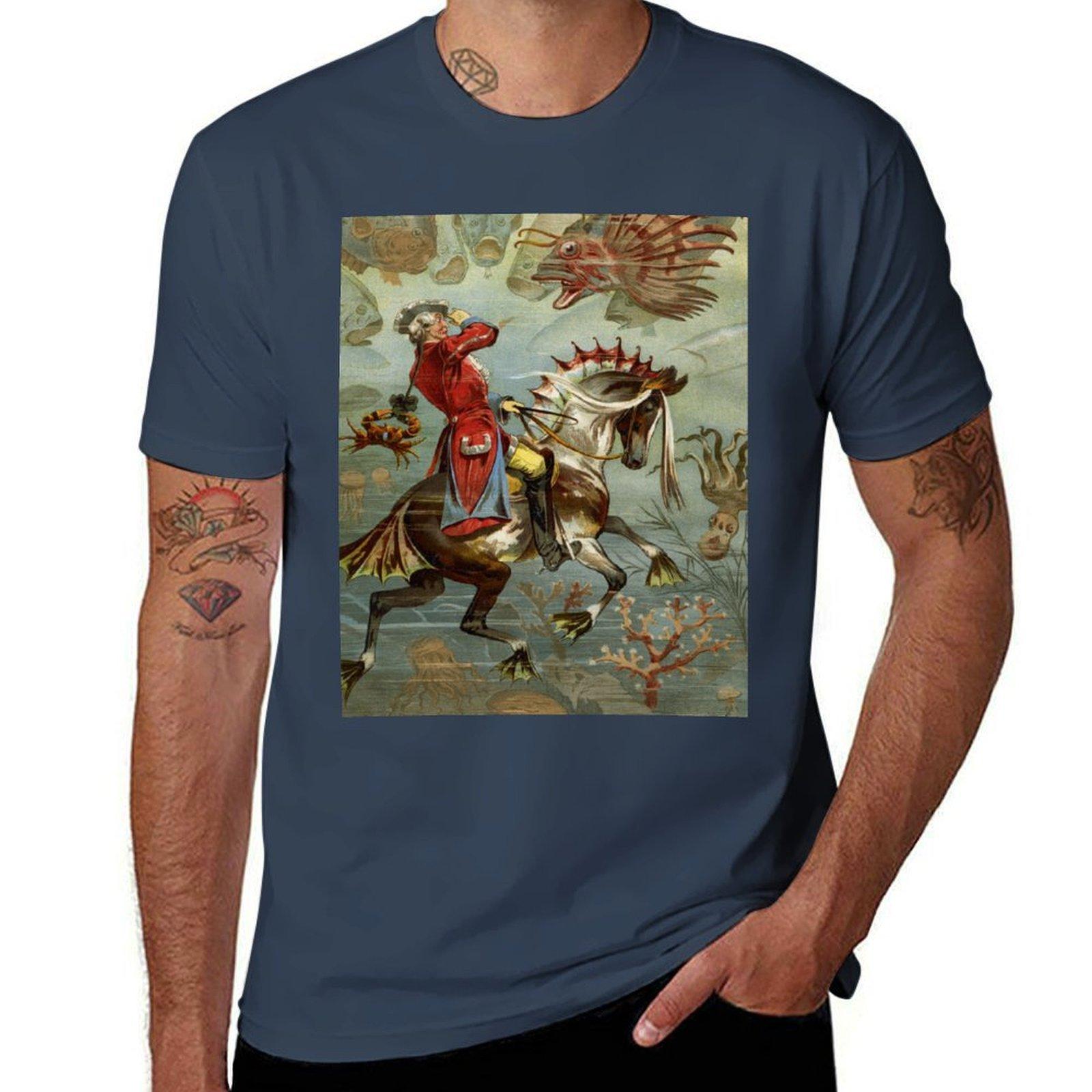 Baron Mnchhausen Underwater By Gottfried Franz Tshirt Graphic Print Short Sleeve Tshirt S