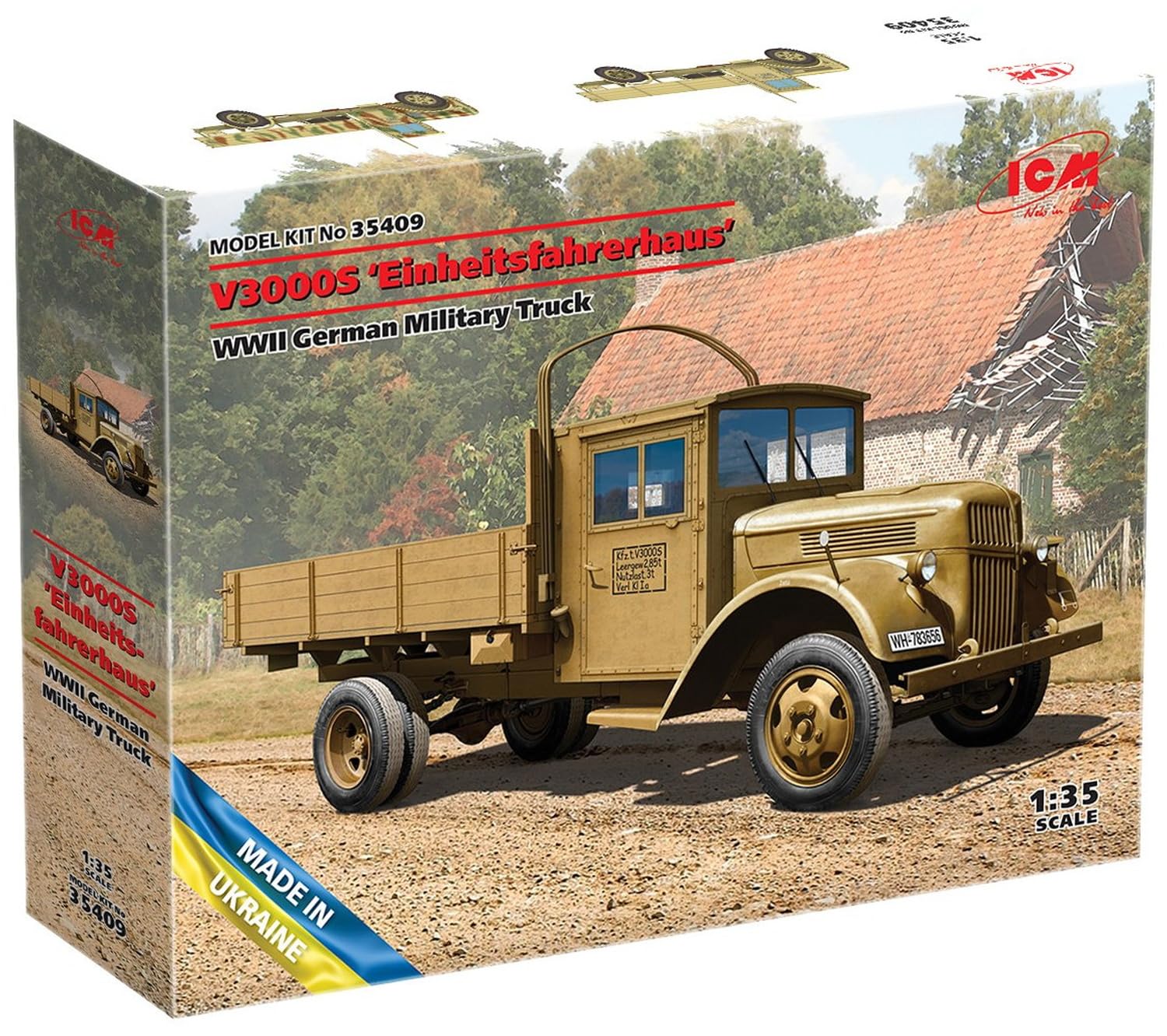 

ICM 1/35 scale German Military Truck V3000S Einheitsfahrerhaus Plastic Model 35409