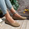 2025 summer and autumn new European and American foreign trade large size round head solid color flat bottom casual Doudou shoes in stock