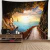 Window View Tapestry Wall Hanging Bedroom & Living Room Wall Decor Backdrop Tree Hollow Stove Hanging Large Tapestry