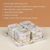 Container Tray Set with Lid & Serving Tray, Dry Fruit Box Set with Serving Tray for Serving Sweets, Chips, Cookies Other Snacks 4 Pieces, White