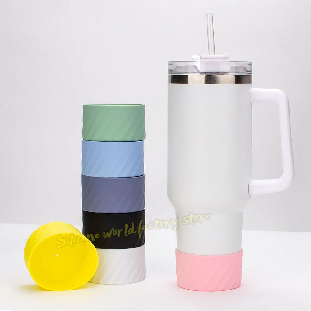 SW 40oz/30oz Silicone Cup Bottom Cover for Stanley Adventure Quencher Tumbler for IceFlow Flip Straw Water Bottle Sleeve 7.5/7CM Cup Holders 5