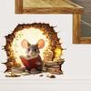 Broken Wall Mouse Hole Stickers Animal Theme Removable Rat Decals for Corner Living Room Bedroom Kids Room Wall Art