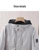 Wolf Men's Mid-Length Hooded Duck Down Jacket with Detachable Liner - Windproof and Warm for Winter
