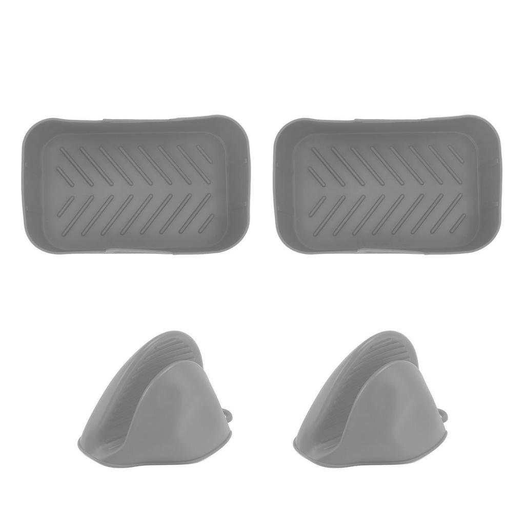 2 Sets Pot à Friture Rectangulaire en Silicone Revêtements en Silicone pour Friteuse Panier Rectangulaire pour Ninja DZ201 Foodi