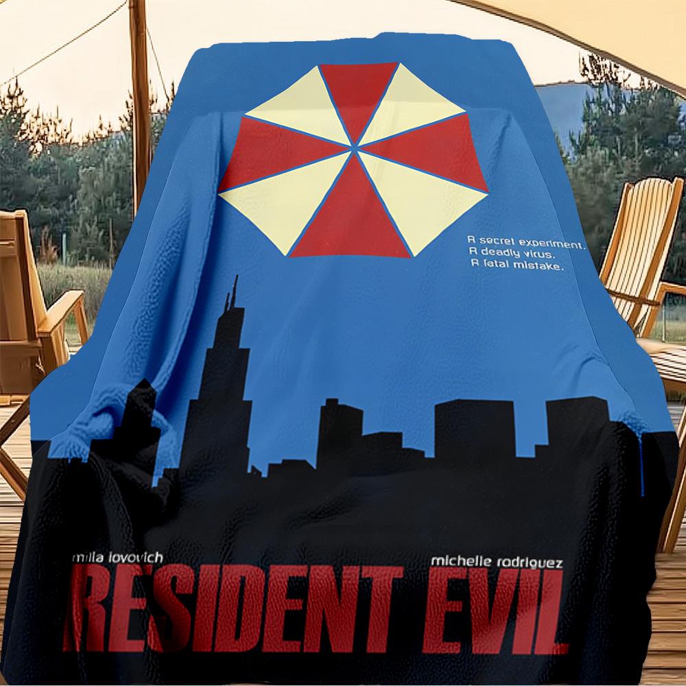 1pc Resident Evil Digital Printed Flannel Blanket, Super Soft Plush Bed Cover,Blanket for Sofa, Bed, Office, 70175